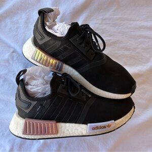 Adidas Women's NMD_R1 Black Irescent Boost Iridescent Heel Plugs Size 7 Comfy